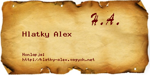 Hlatky Alex névjegykártya