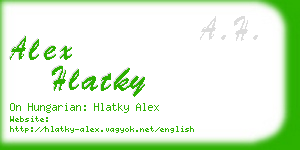 alex hlatky business card